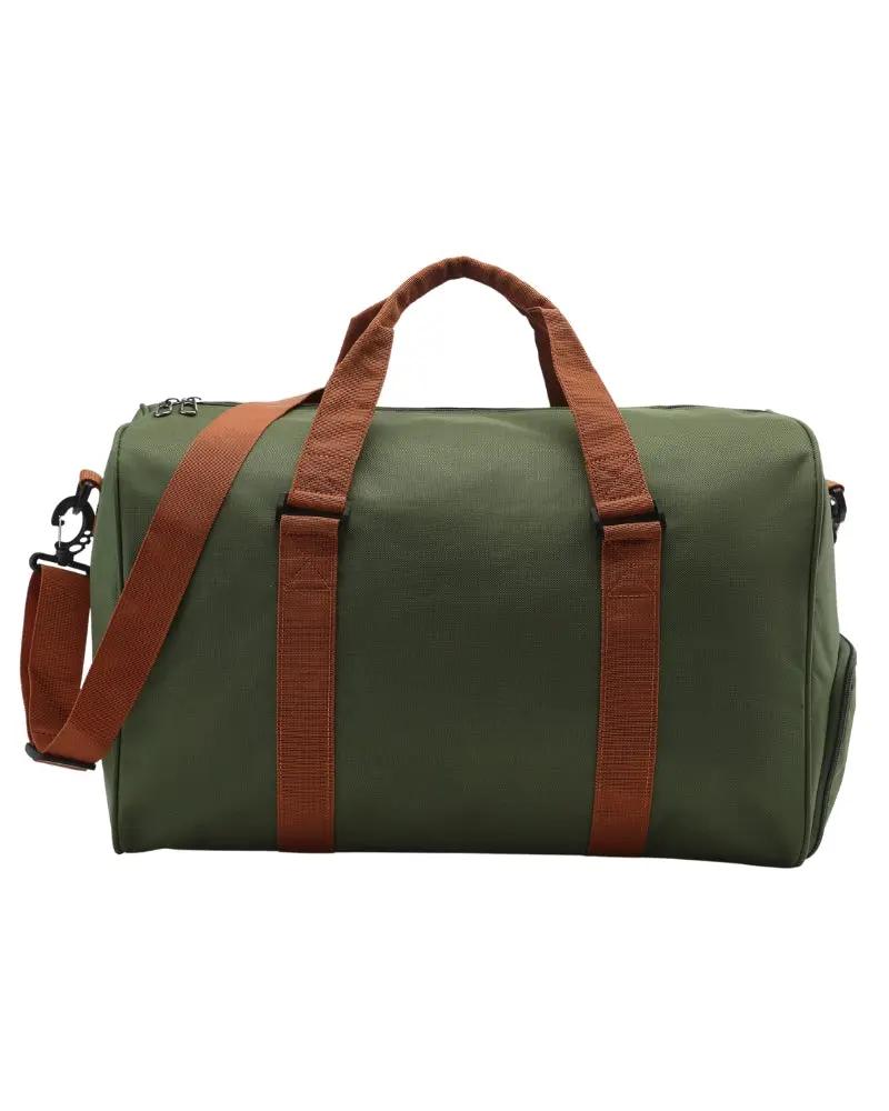 Sac à bandoulière Old Money Nova Duffle en bleu, crocodile synthétique, avec poignées et fermeture robuste.