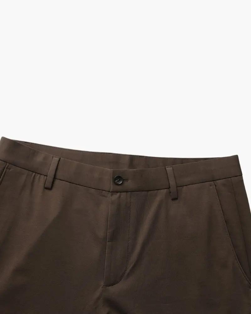 Pantalons en mélange de laine marron pour hommes de la marque Old Money, mode élégante et confortable pour homme