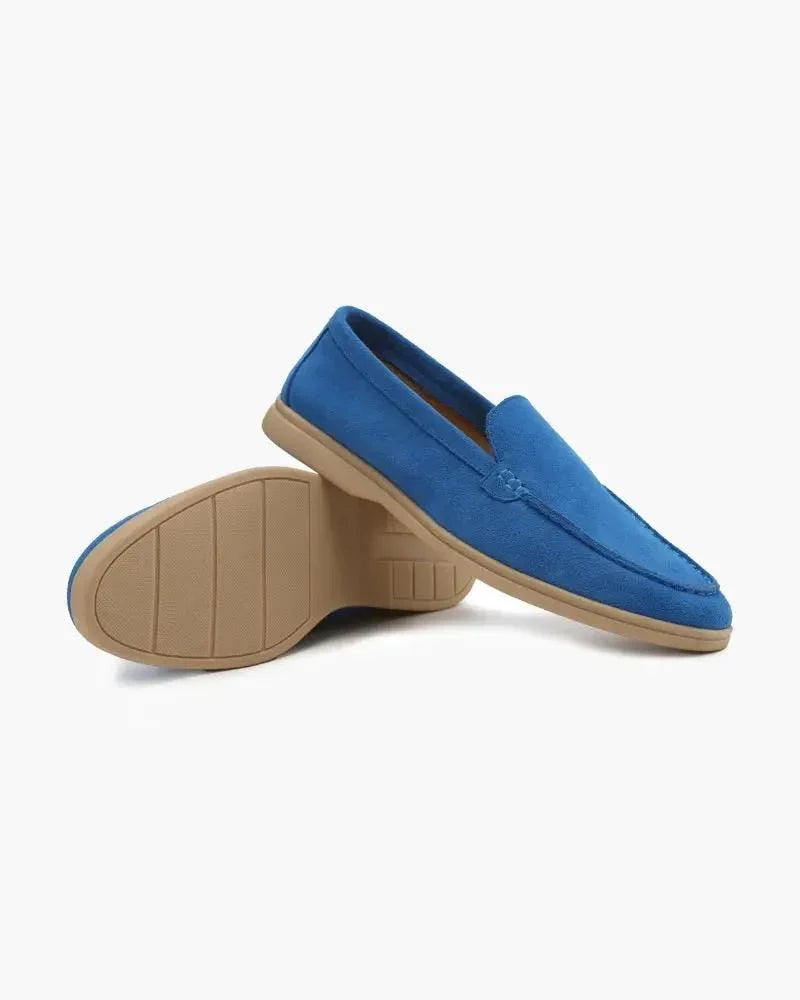 Mocassins en daim premium Old Money de couleur caramel, taille EU 39, pour homme, avec semelle en cuir élégante.