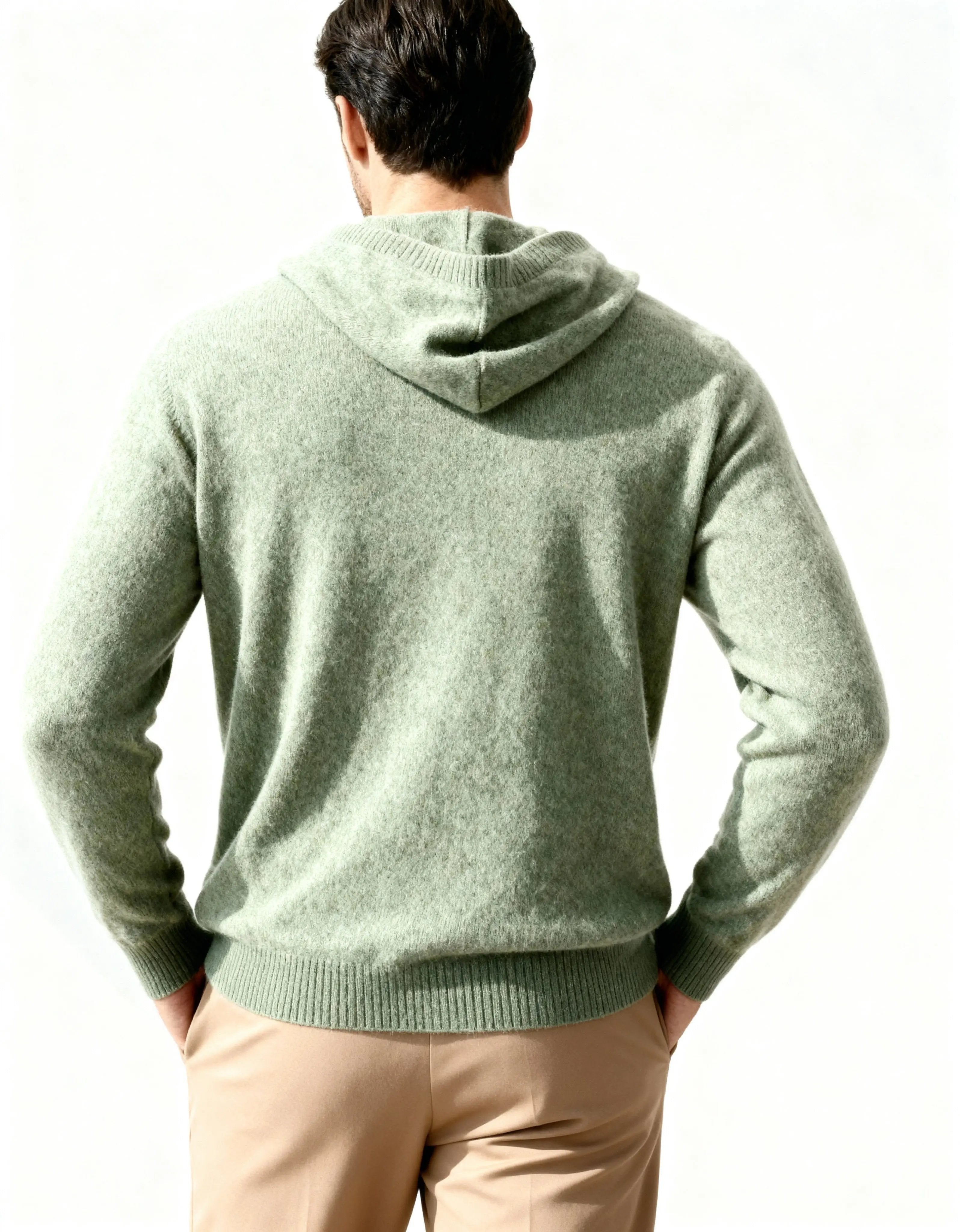 Sweat à capuche en cachemire gris foncé 100 % de la marque Old Money, douce et élégante pour un style chic et confortable.
