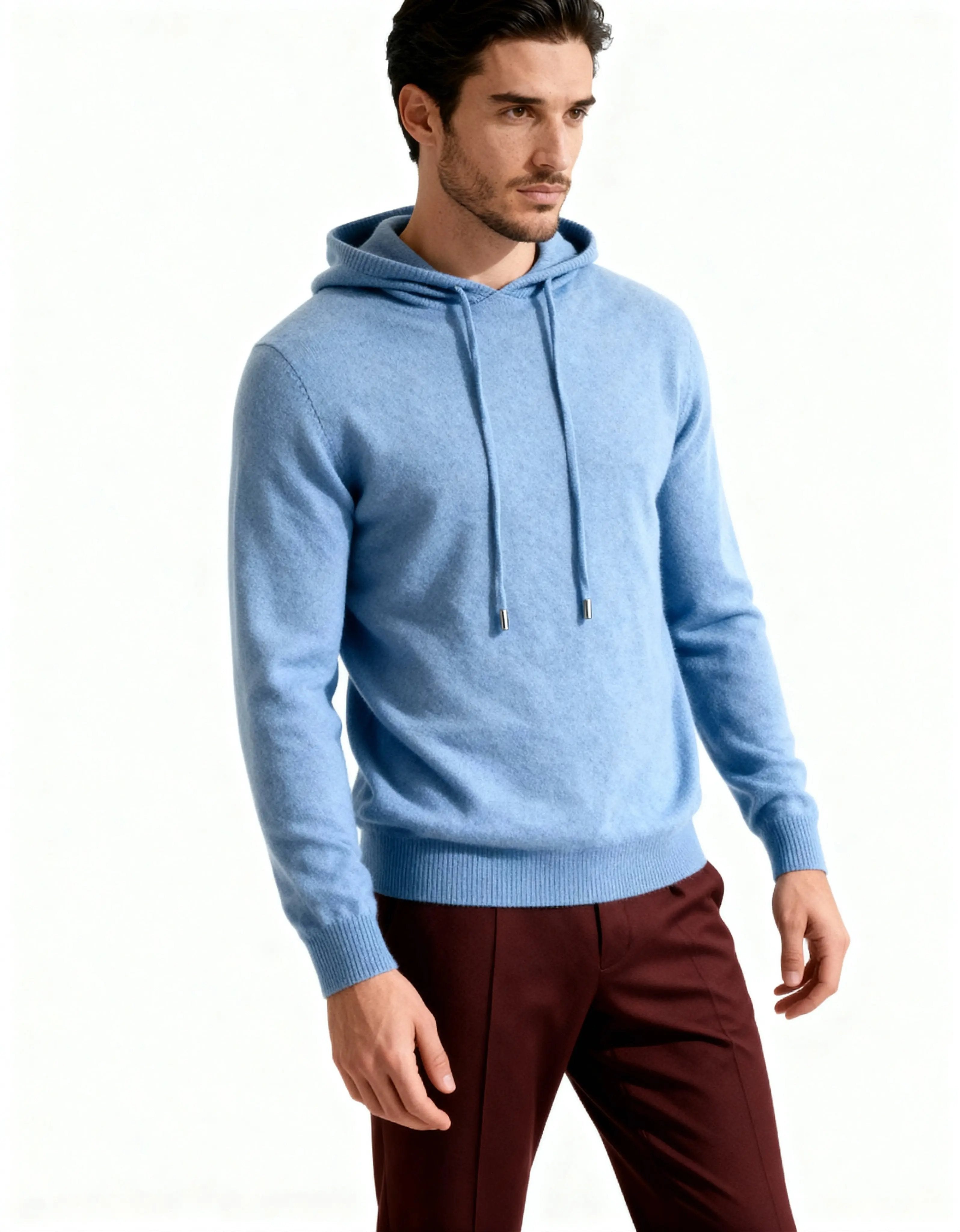 Sweat à capuche en cachemire 100 % de la marque Old Money, gris foncé, tissu doux et chaud, version 2XS.