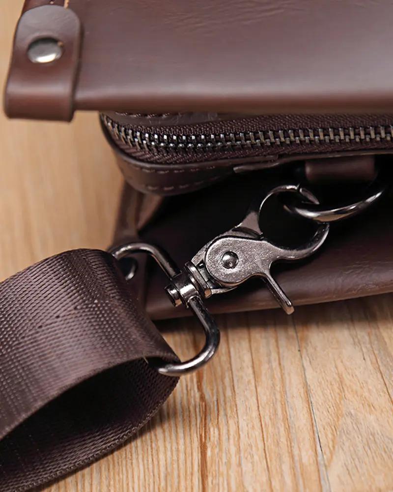Étui d'affaires élégant Old Money Classy Business Case en cuir noir avec poignée et compartiments intérieurs sophistiqués.