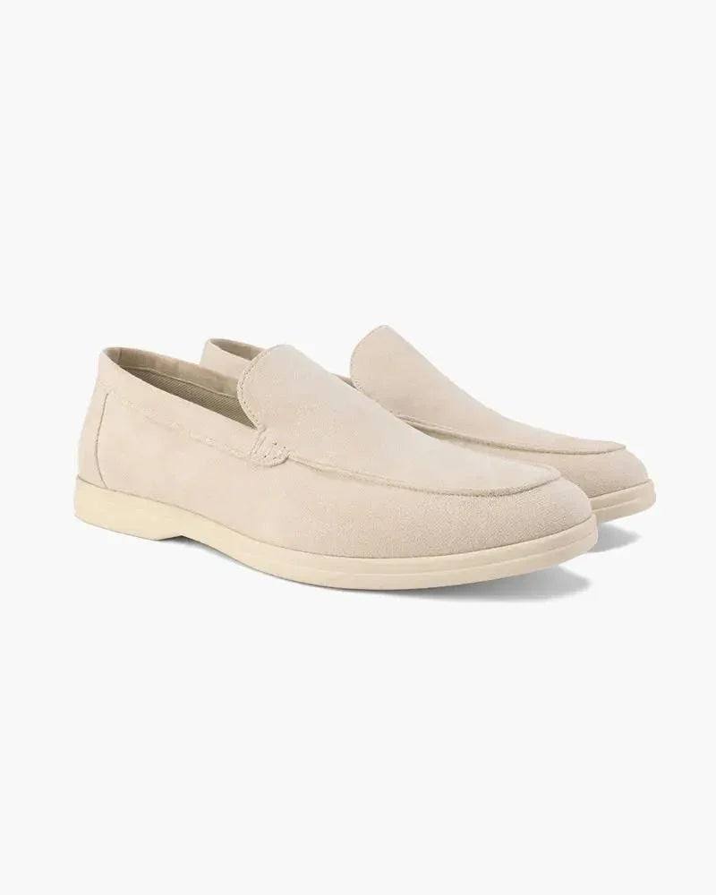 Mocassins Old Money en daim marron pour homme, taille EU 39, confortables et élégants, avec finition soignée.