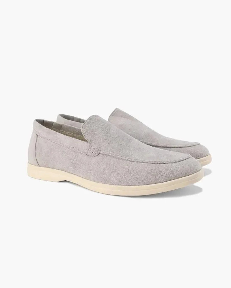Mocassins en daim Old Money de couleur moka, taille EU 39, pour homme, avec semelle en caoutchouc et design élégant.