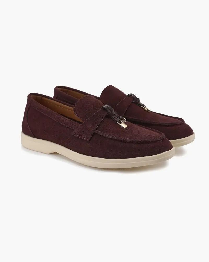 Mocassins en daim beige Old Money pour femmes, pointure EU 35, style élégant et confortable.