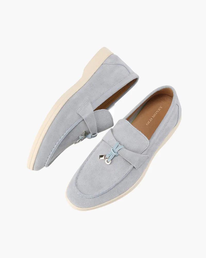Mocassins en daim beige Old Money pour femmes, pointure EU 35, confort et élégance pour un look chic et décontracté