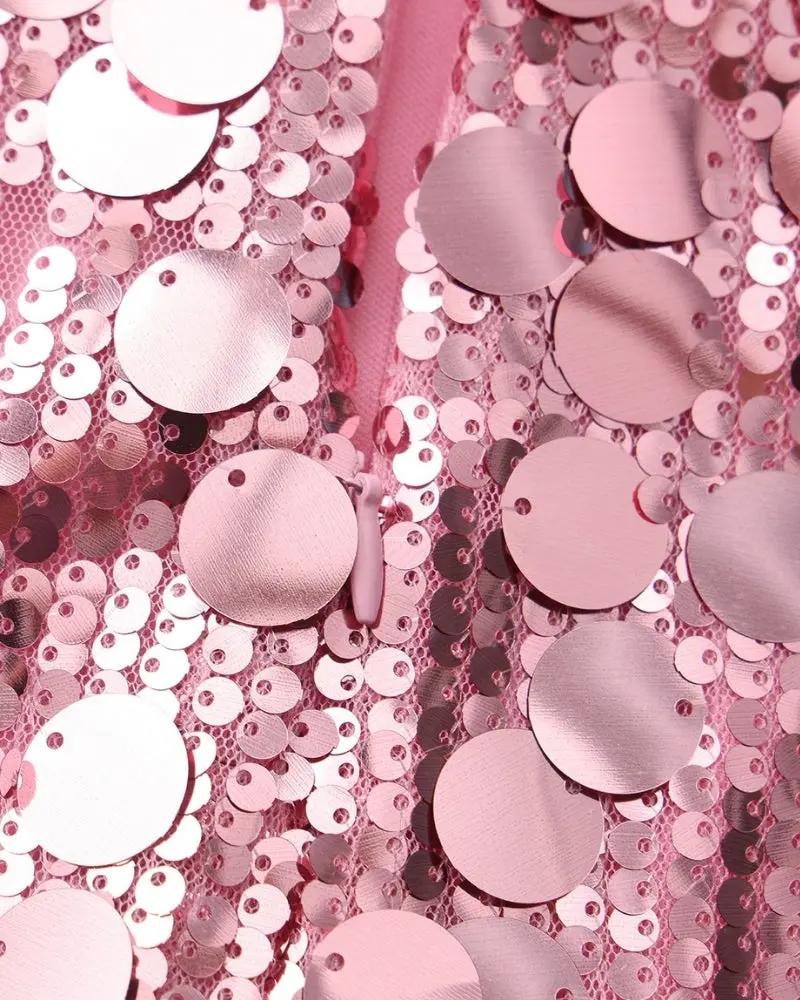 Robes de soirée mini en sequins rose gold pour femmes, style festif et élégant, de la marque Old Money Women.
