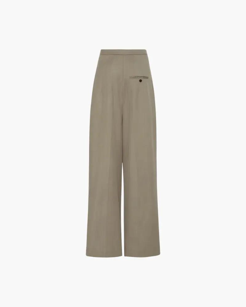 Pantalon oversize en laine pour femmes de la marque Old Money Women, coupe ample et confortable, gris foncé.