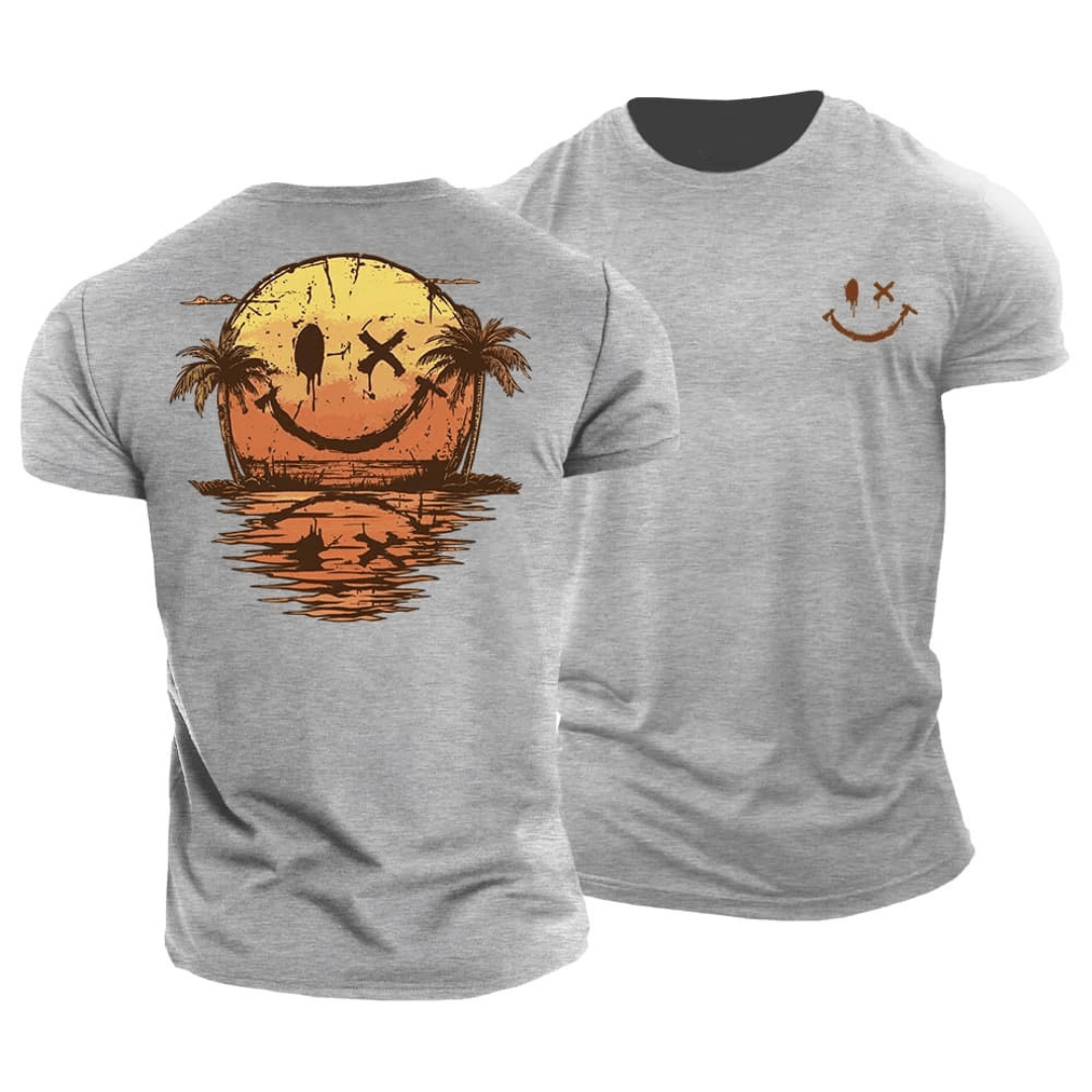 T-shirt d'été Danoir Paris avec un smiley et motif de mer, tissu léger et confortable pour un look décontracté.