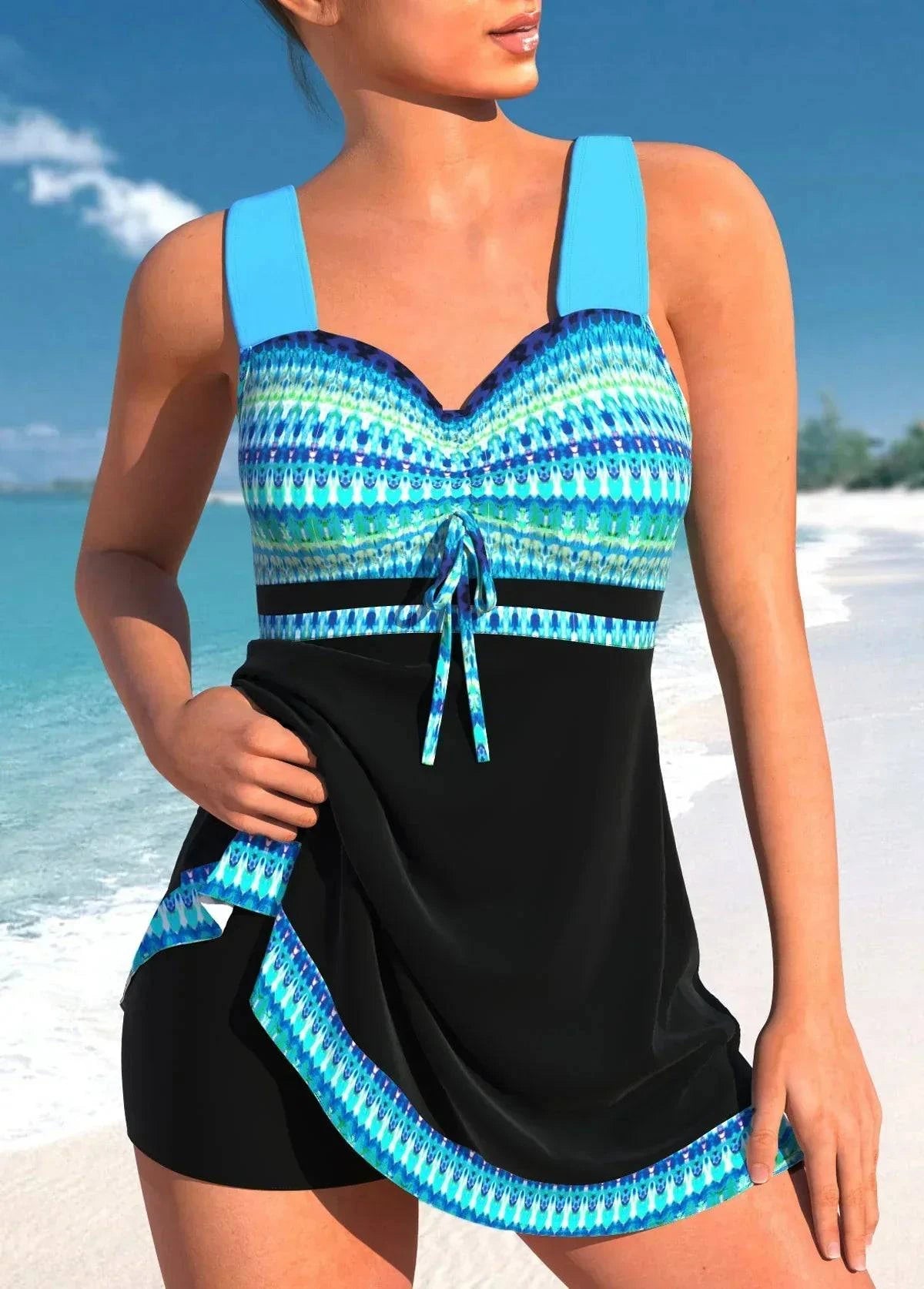 Tankini Véronique de Danoir Paris, maillot de bain élégant avec coupe confortable, en tissu coloré et design sophistiqué