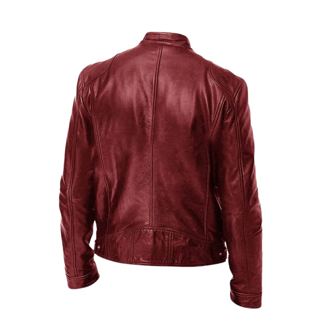 Veste en cuir décontractée Laluna® pour hommes, élégante et confortable, de la marque Danoir Paris, vue de face sur fond neutre.