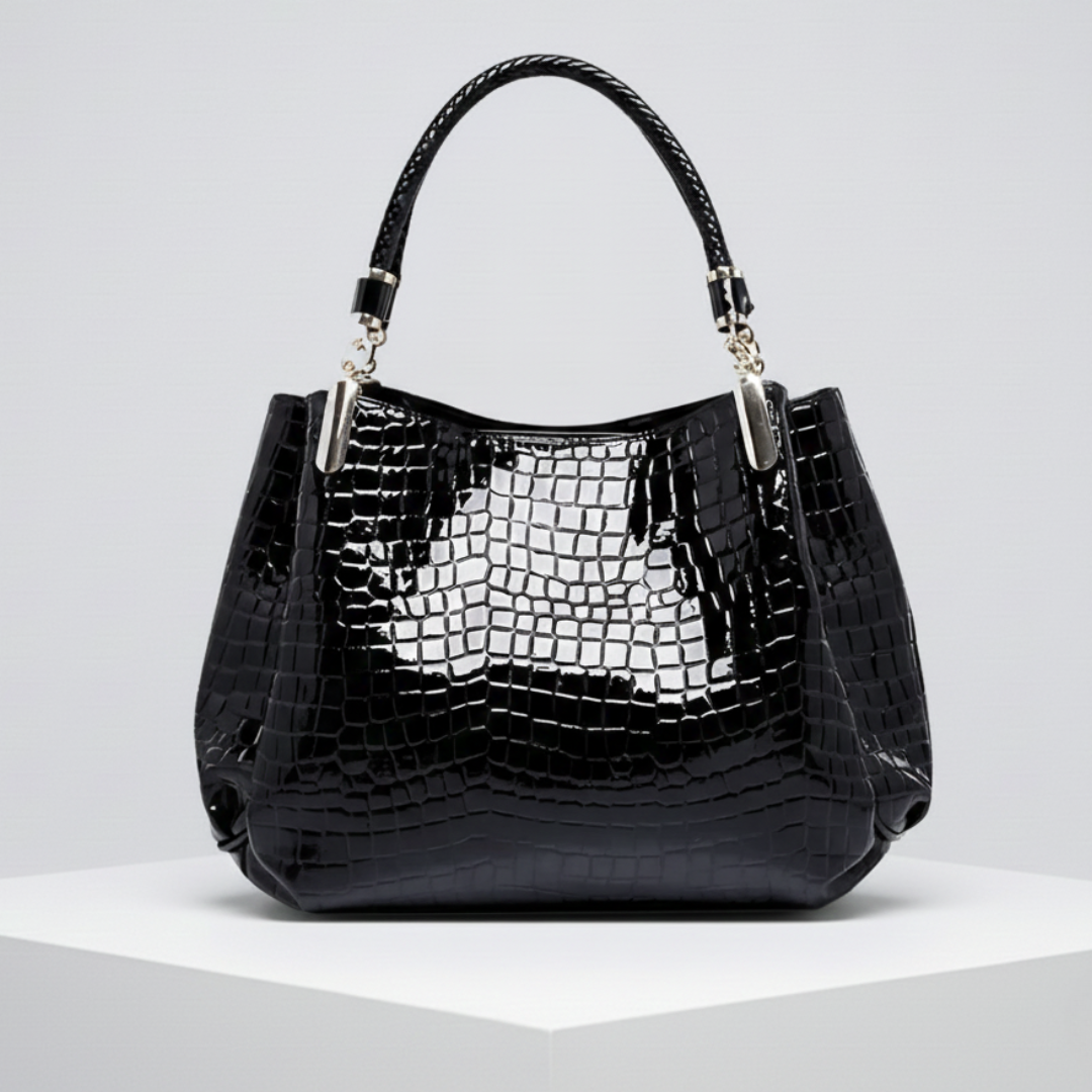 Sac à main en crocodile Lusso Milano de Danoir Paris, élégant et sophistiqué, avec une finition en cuir luxueux.