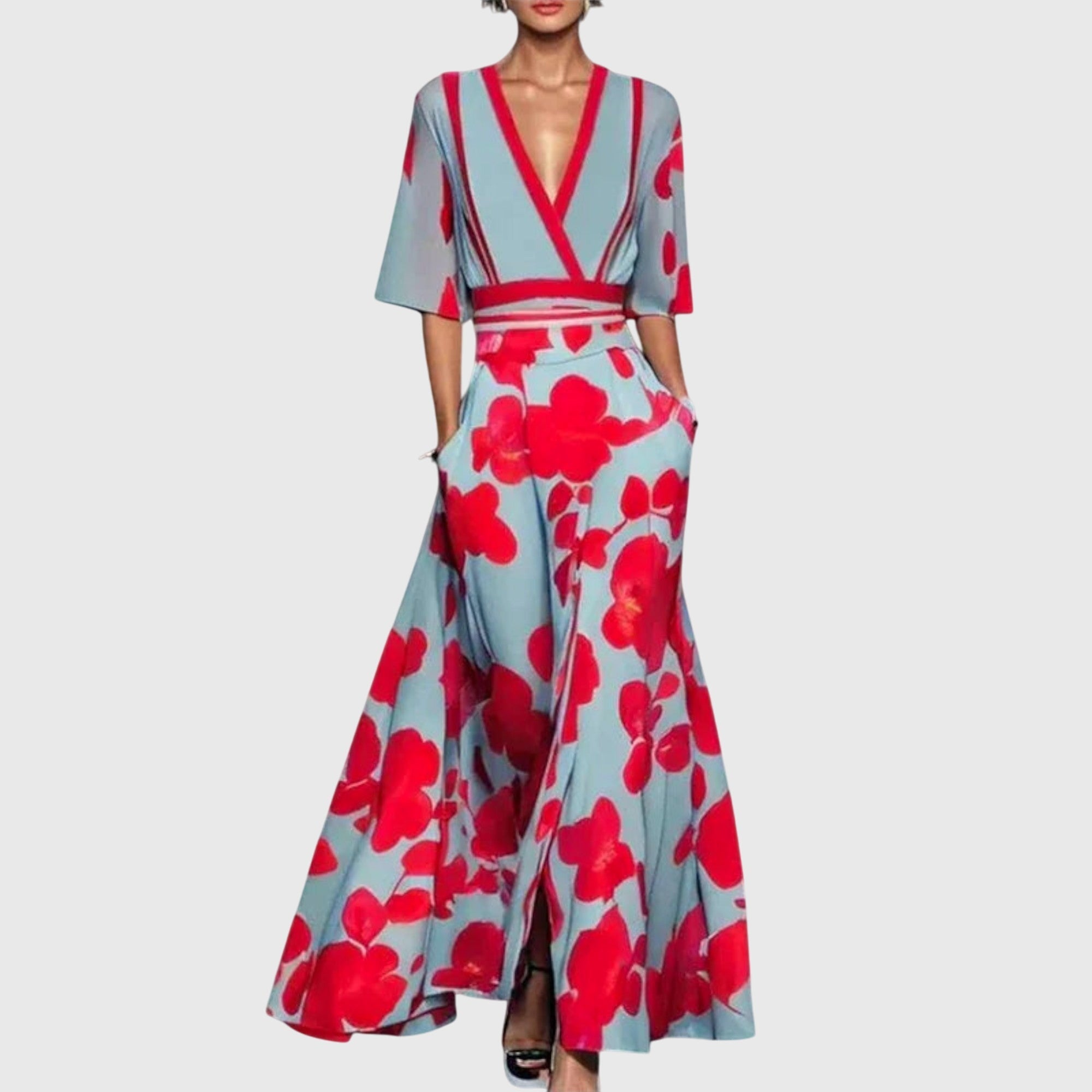 Robe élégante Leila de Danoir Paris, tissu fluide, coupe flatteuse, couleur sophistiquée, portée lors d'une occasion spéciale.