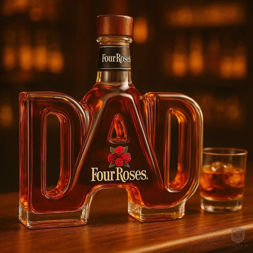 Décanteur à whisky édition Père de Danoir Paris, verre élégant avec bouchon, idéal pour servir et conserver le whisky.