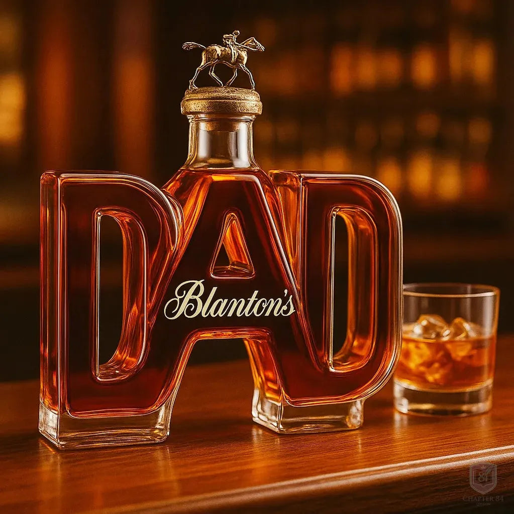 Carafe à whisky Danoir Paris Édition Père avec bouchon en verre et design élégant, idéale pour la décoration et la dégustation.