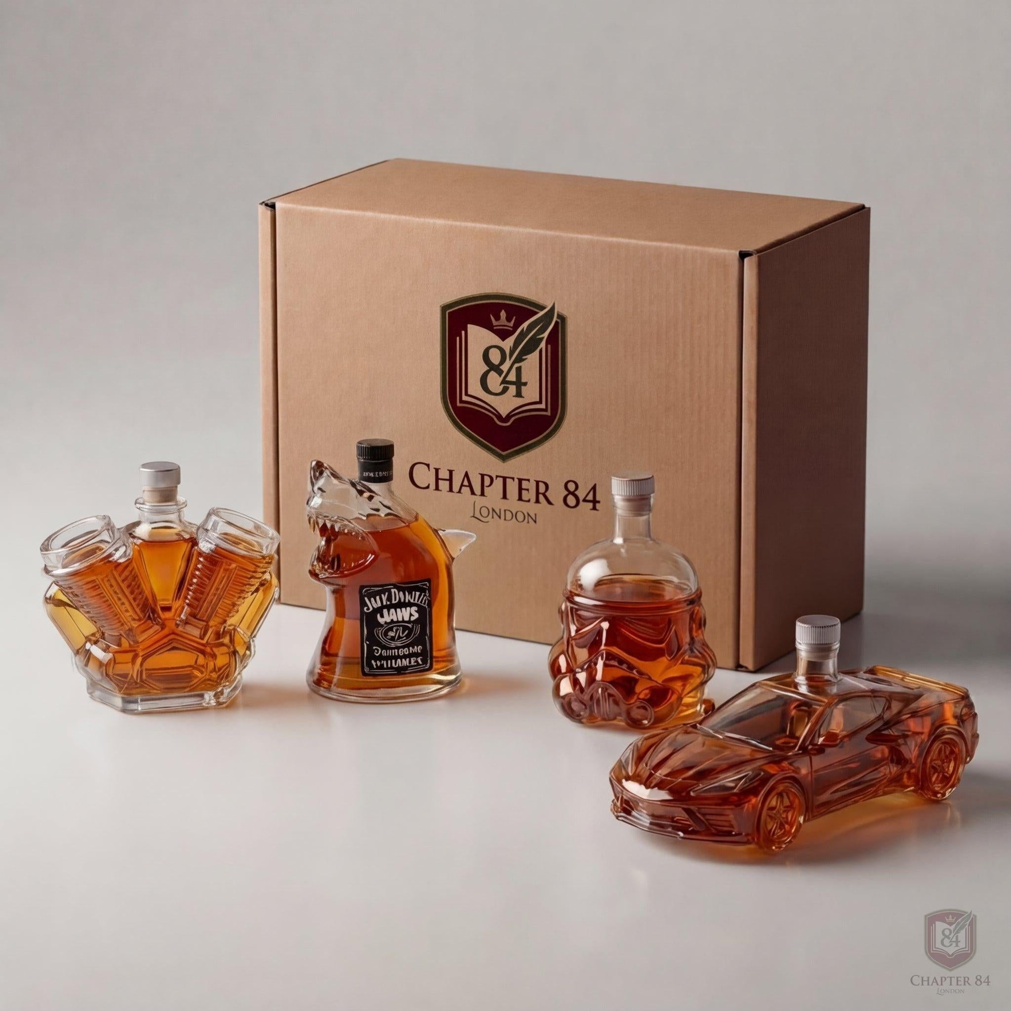 Décanteur à whisky Danoir Paris édition Carte du Monde en verre avec motif de carte géographique, élégant et décoratif.