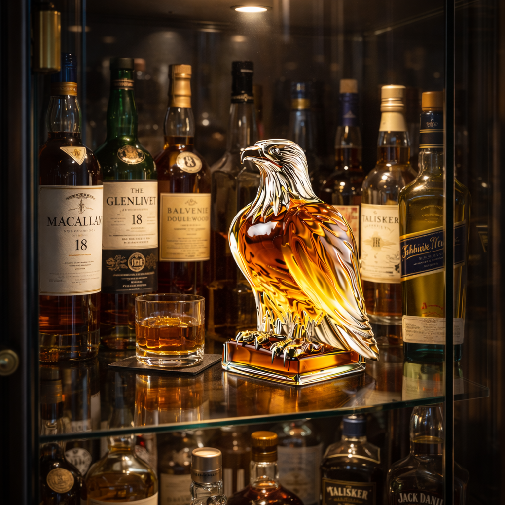 Flasque à whisky Jack Daniel's édition spéciale Aquila, marque Danoir Paris, avec design élégant et logo de la bouteille.