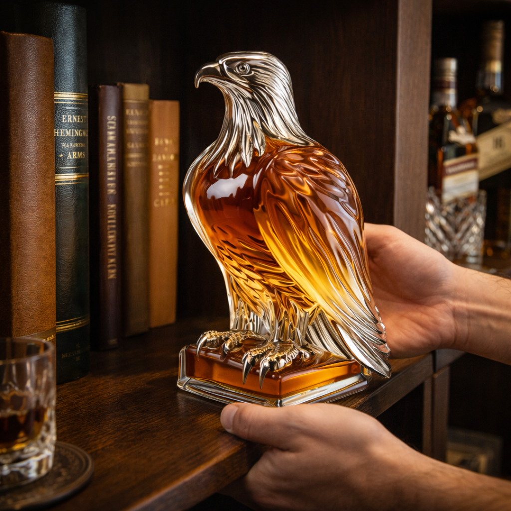 Flasque à whisky Jack Daniel's édition spéciale Aquila de Danoir Paris, en acier inoxydable avec design élégant.