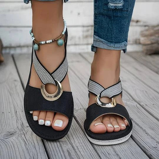 Sandales Luna Côtières de Danoir Paris avec semelle en corde et bride en cuir, parfaites pour l'été et les occasions décontractées.