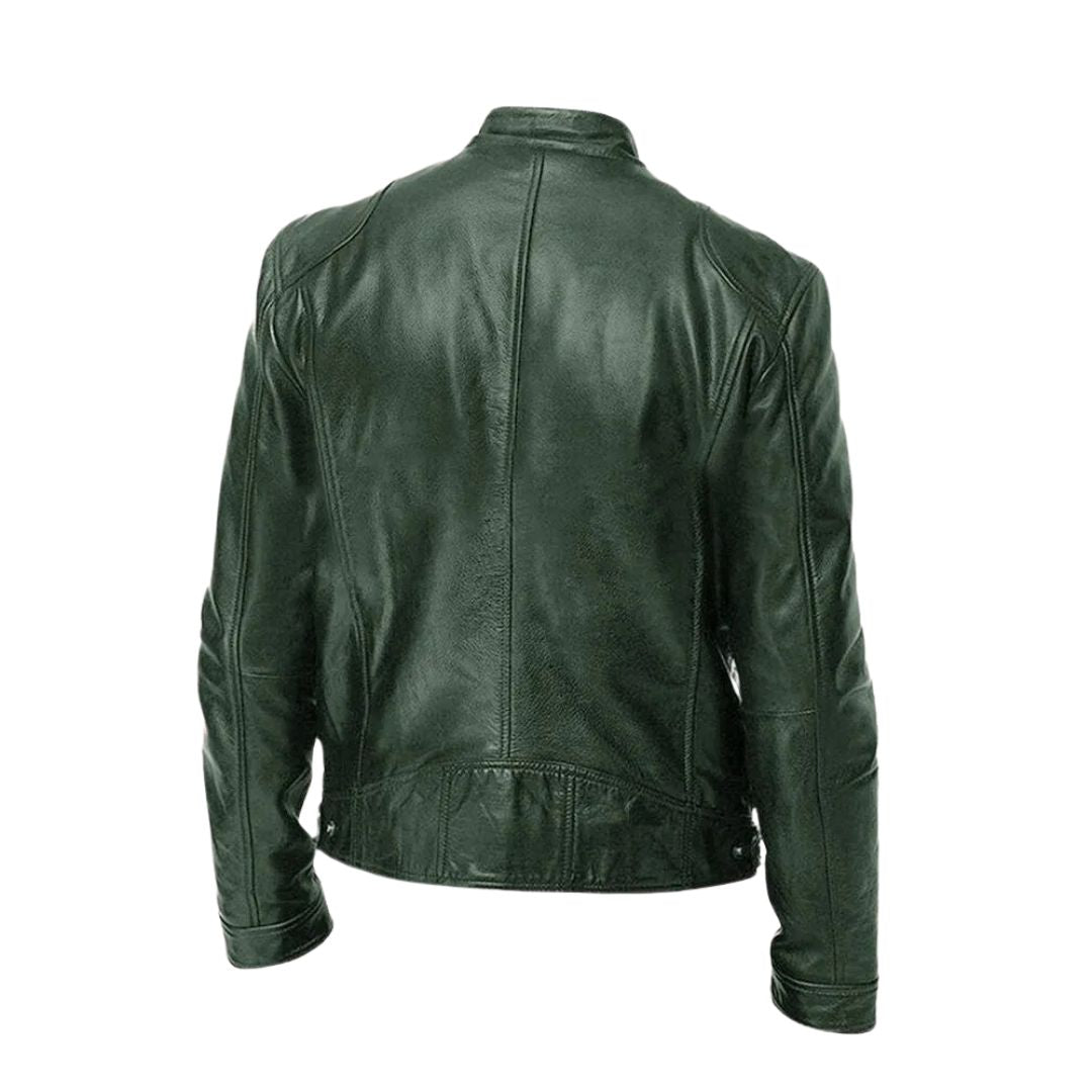 Veste en cuir décontractée Laluna® pour femmes, style casual, de la marque Danoir Paris, en cuir brun clair.
