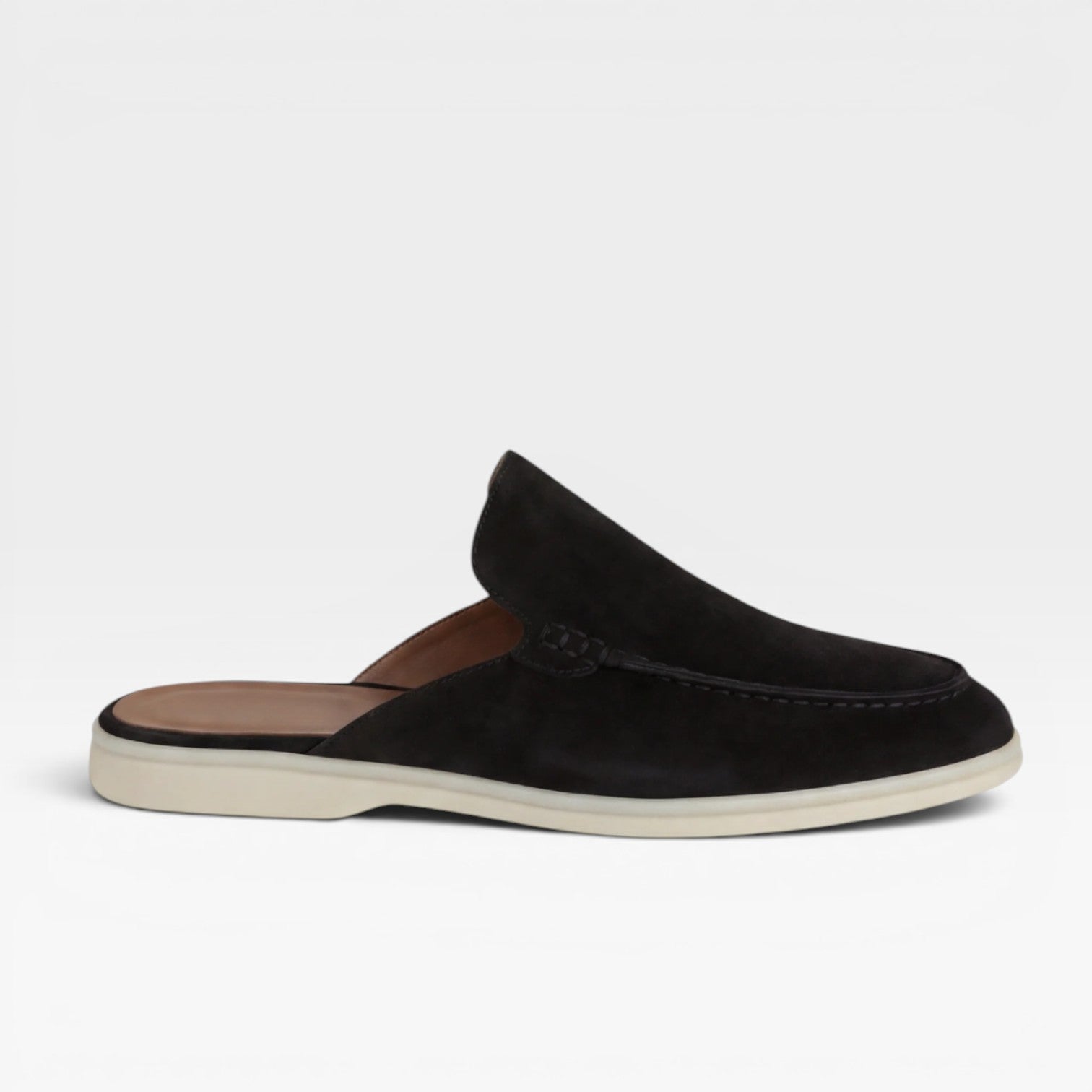 Mules en daim pour hommes de Danoir Paris, mocassins décontractés sans talon à enfiler, en cuir doux, style confortable et élégant