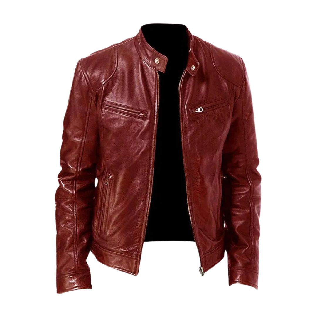 Blouson en cuir décontracté Laluna® par Danoir Paris, veste en cuir pour un style casual et élégant.