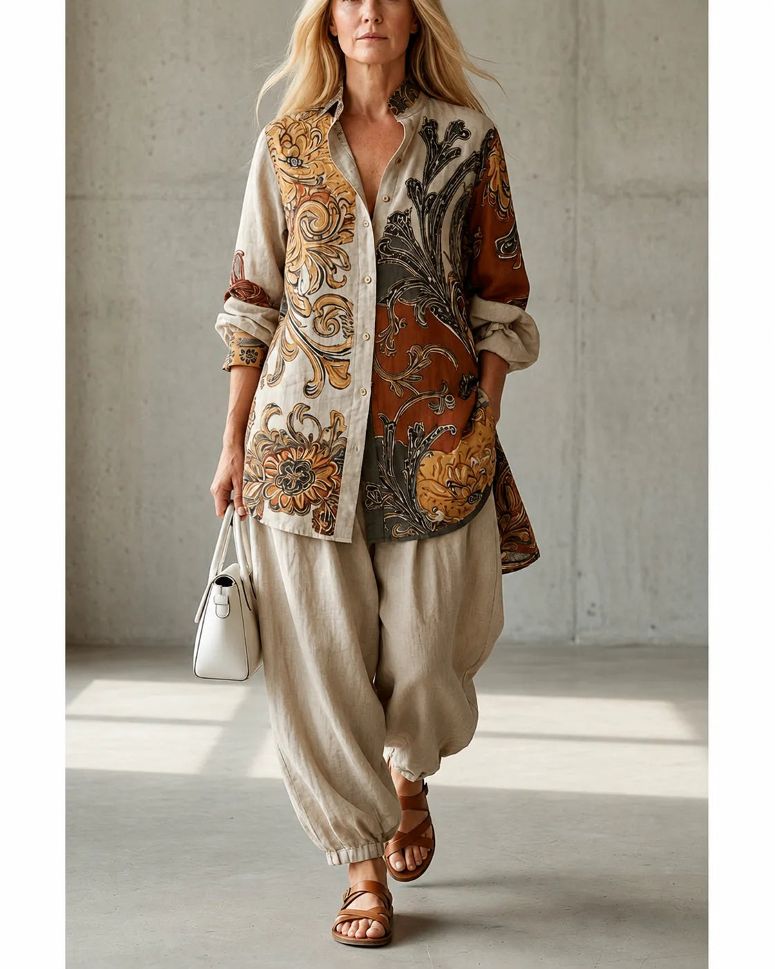 Ensemble vintage détendu Serafina de Danoir Paris, vêtements décontractés avec style, vue détaillée de la tenue.