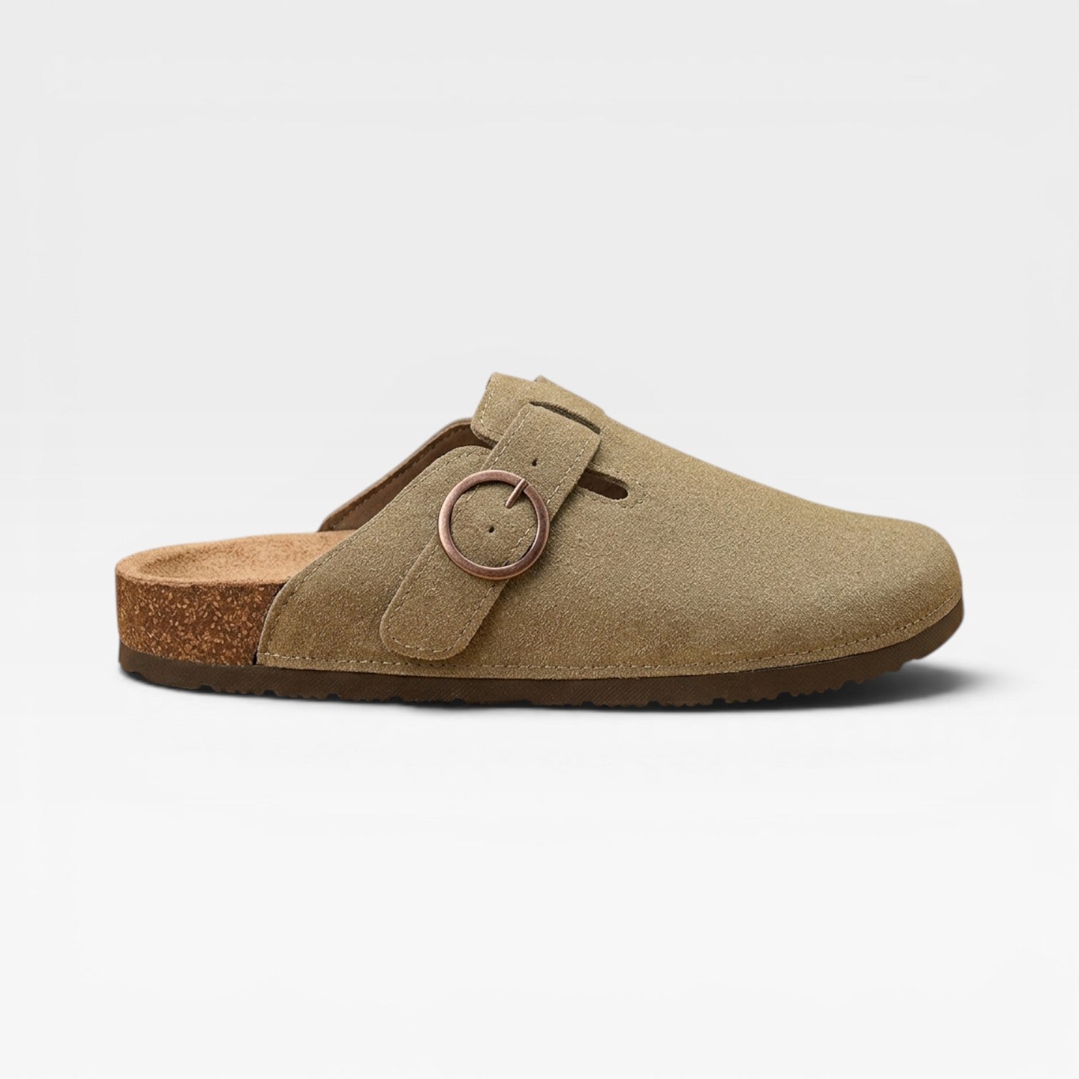 Sabots en liège pour hommes Danoir Paris, mules à enfiler avec boucle ronde et bout fermé, chaussure confortable et élégante