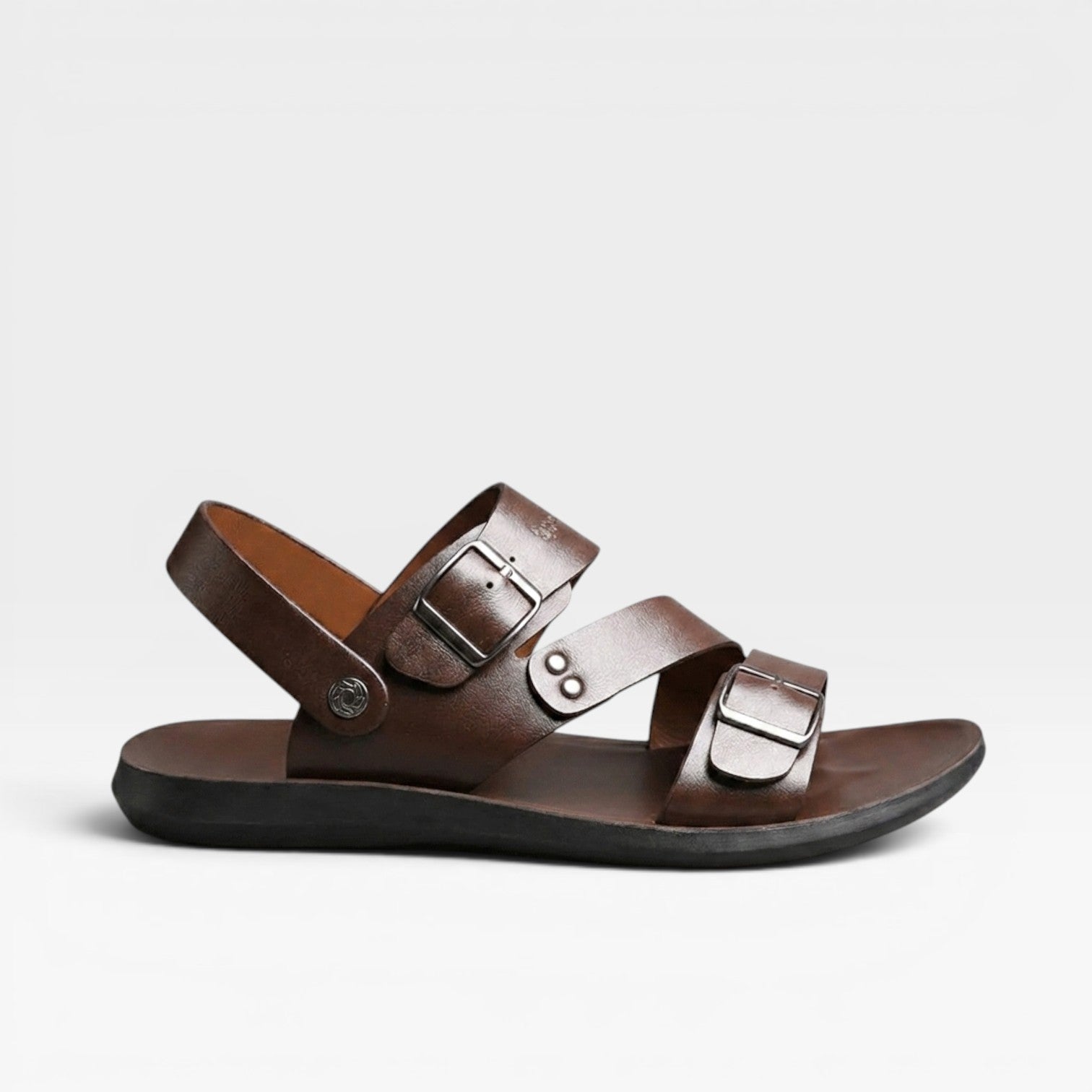 Sandales pour hommes Danoir Paris en cuir ajustable avec boucle, style d'été confortable et tendance.