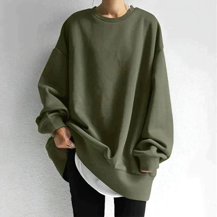 Tunique oversize Joyce Danoir Paris en tissu confortable, vue en gros plan, style décontracté et élégant.