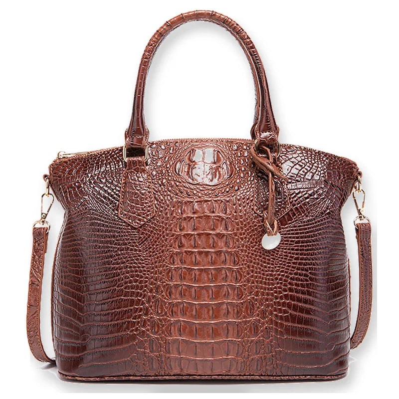 Sac à main vintage pour femme Danoir Paris avec imprimé crocodile, en cuir élégant et tendance.