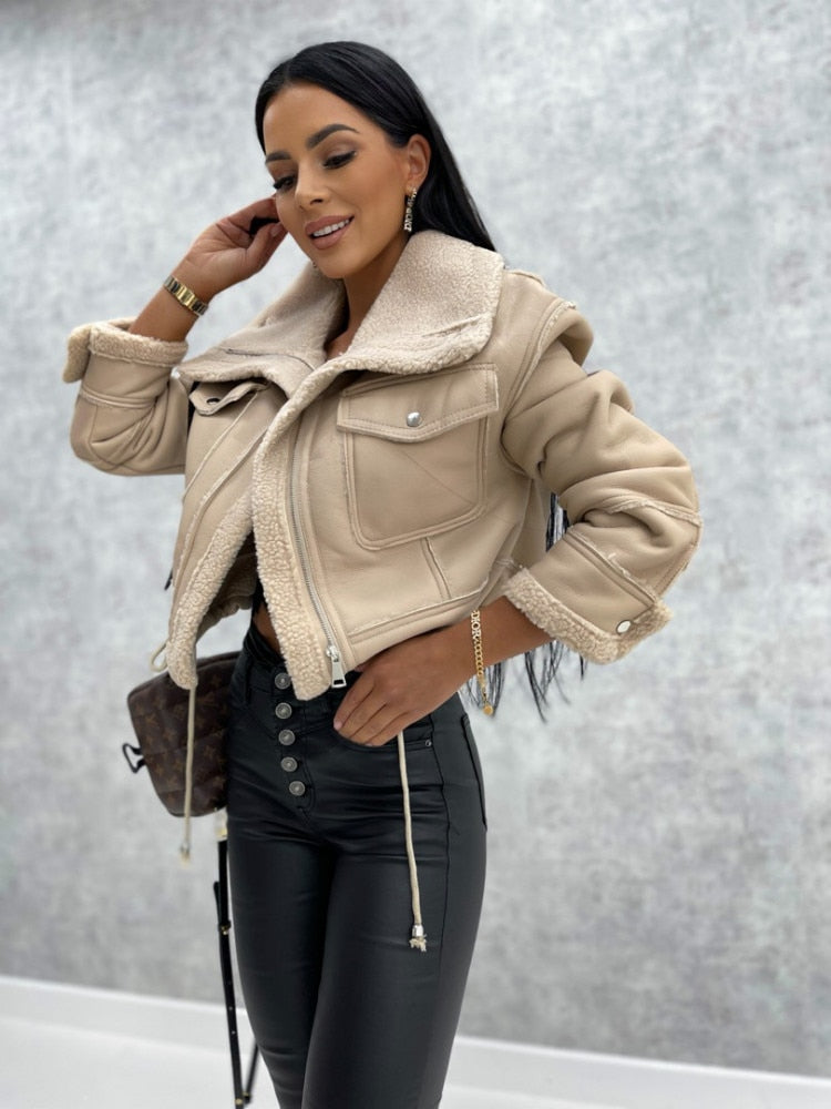 DANOIR® | VESTE EN CUIR AVEC LAINE