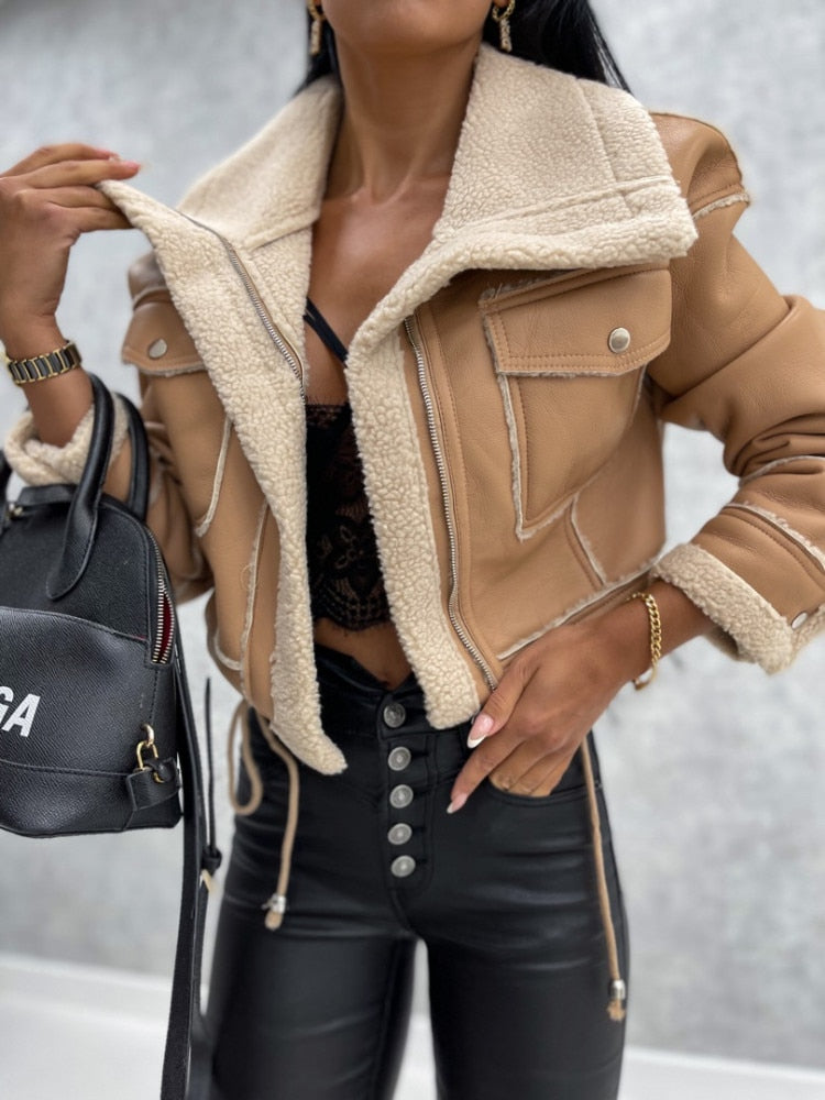 DANOIR® | VESTE EN CUIR AVEC LAINE