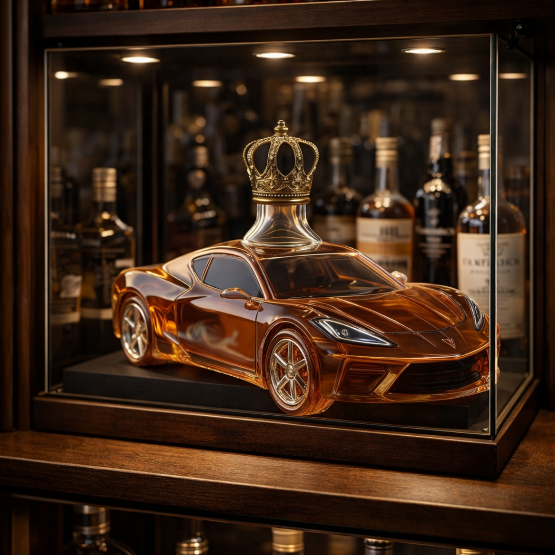 Flasque à whisky Danoir Paris Corvette Edition avec design élégant, en acier inoxydable, pour les amateurs de whisky.