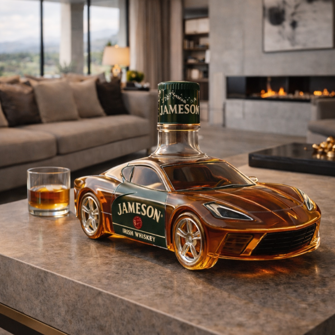 Flasque à whisky Danoir Paris Whisky Pullo Corvette Edition en acier inoxydable, avec design élégant et logo Corvette.