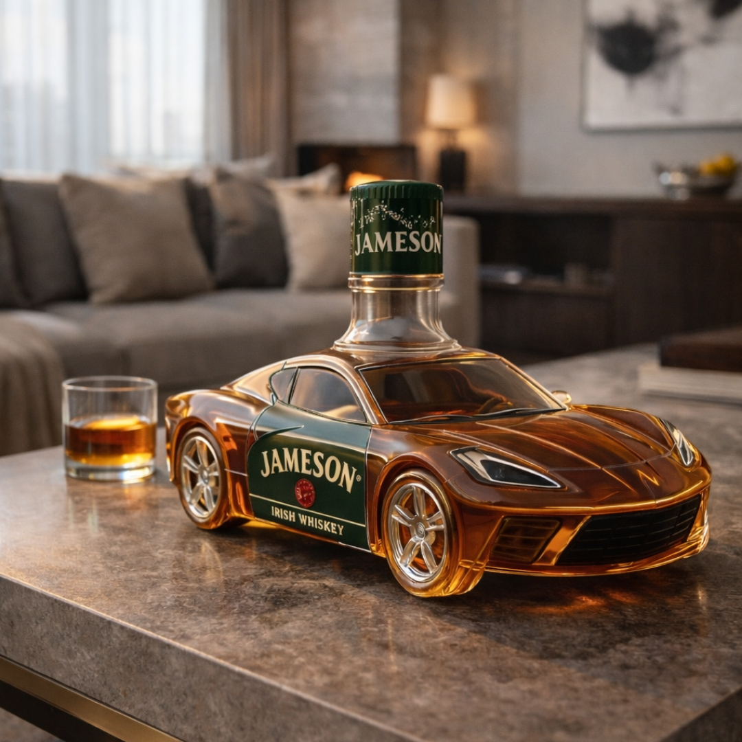 Flasque à whisky Danoir Paris Whisky Pullo Corvette Edition en acier inoxydable, avec design élégant et logo Corvette.