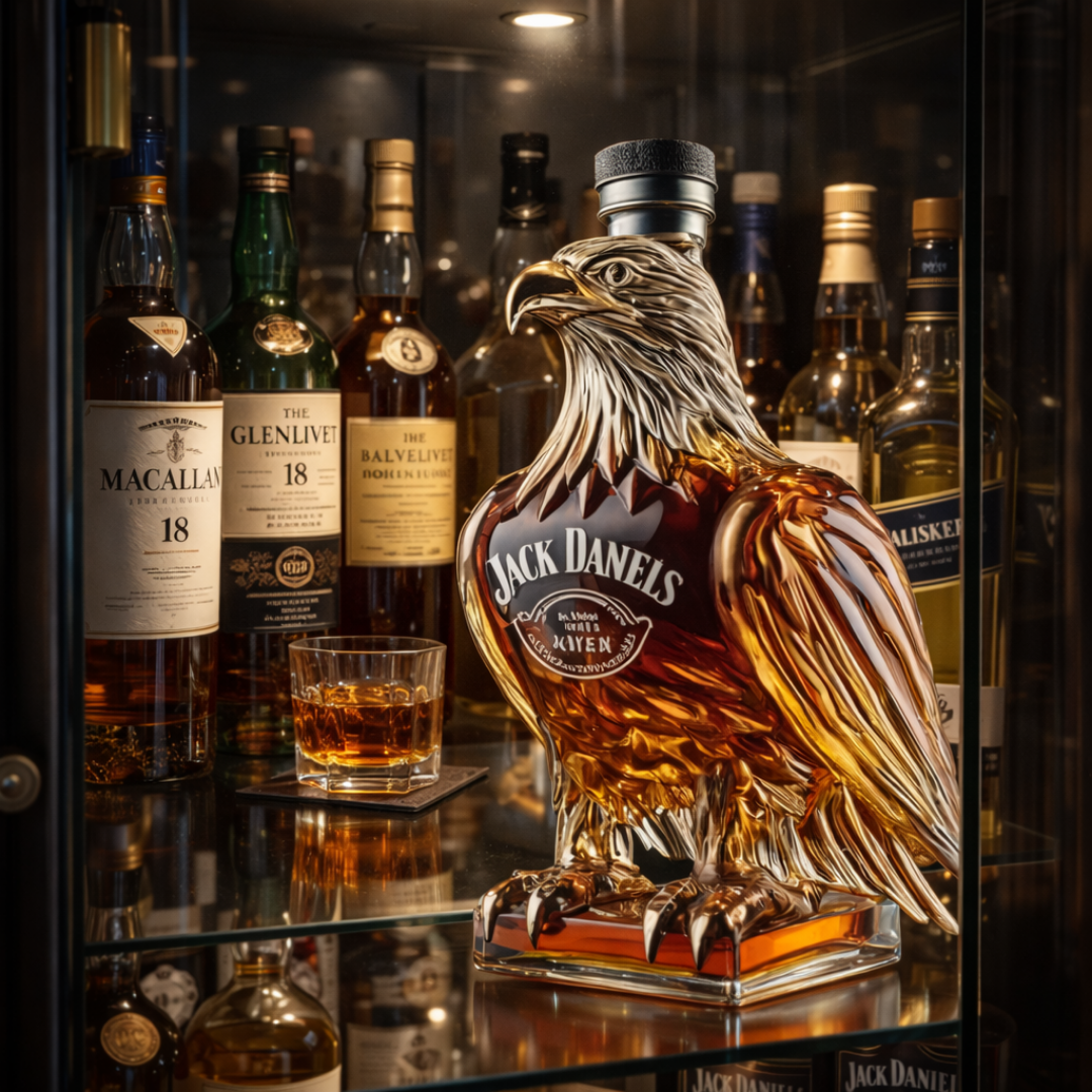 Flasque à whisky Danoir Paris Jack Daniel's Édition Spéciale Aquila, en acier inoxydable avec design élégant.