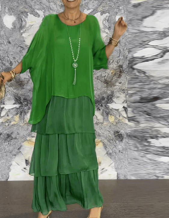 Robe maxi fluide Danoir Paris Lara, élégante et légère, avec un tissu fluide et un design sophistiqué.