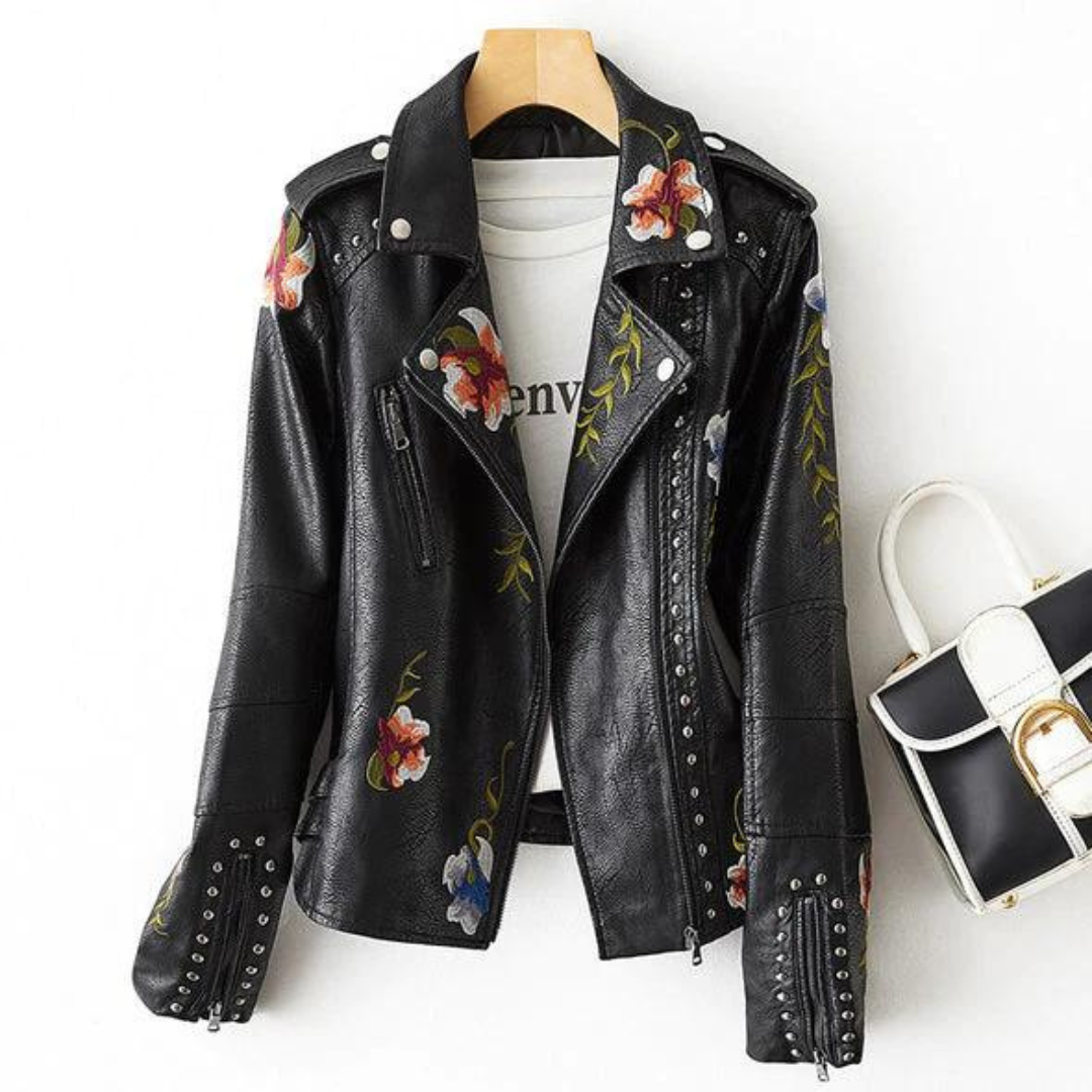 Veste fleurie rétro chic Livia de Danoir Paris, blanc, en tissu léger avec motif floral élégant.