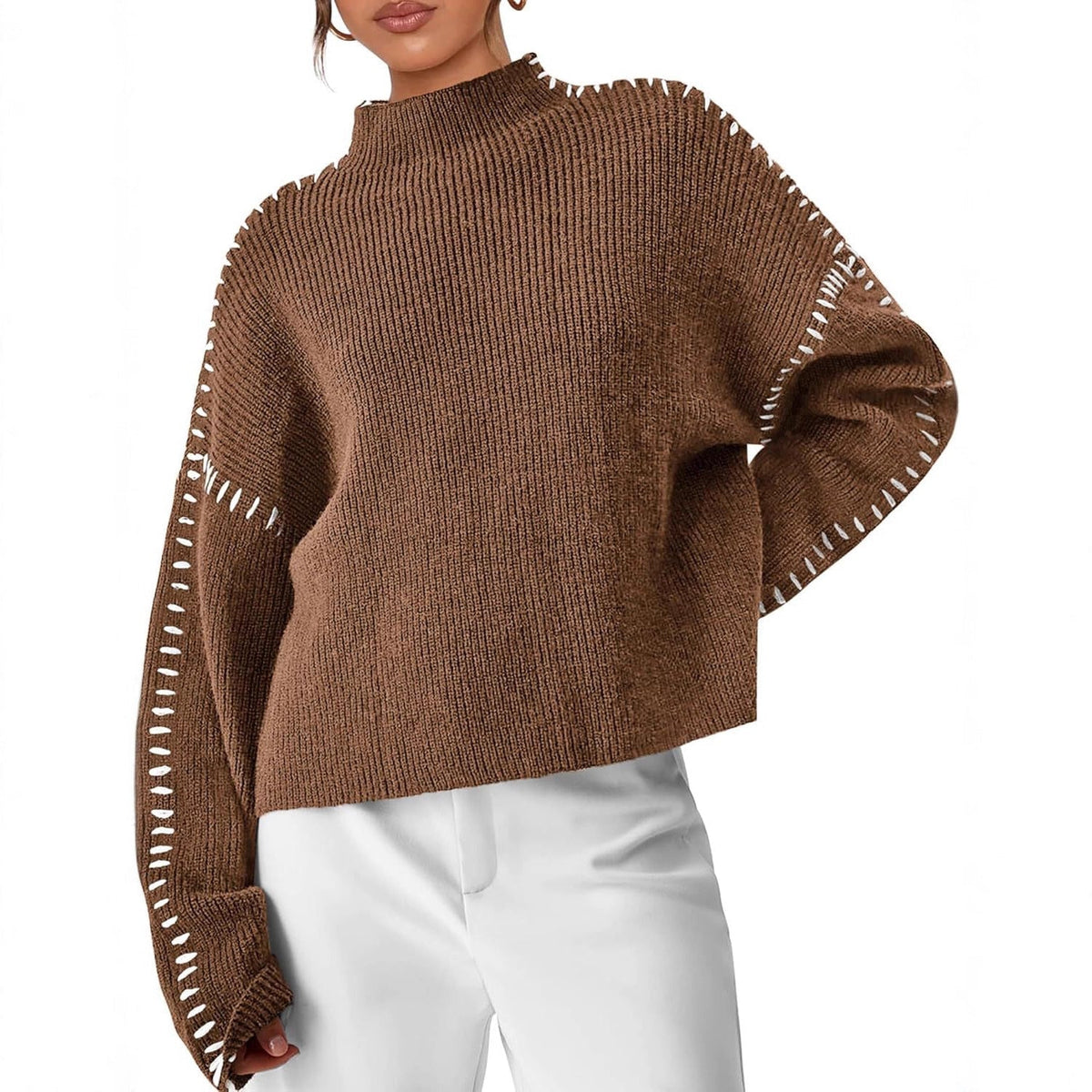 Pull confortable Danoir Paris Nia pour l'automne, en tissu doux noir, style décontracté et chaud pour la saison automnale.