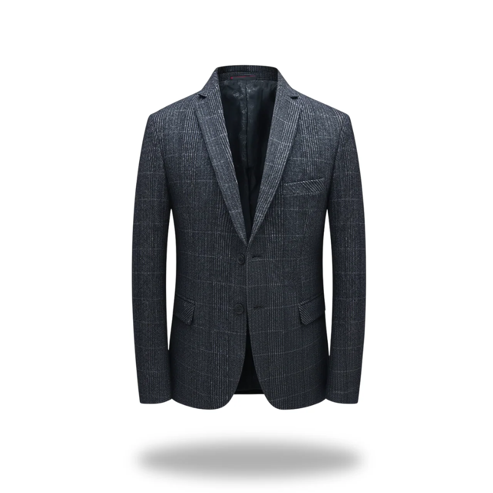Blazer formel pour homme de la marque Danoir Paris, couleur beige, ajusté et élégant, porté sur un mannequin.