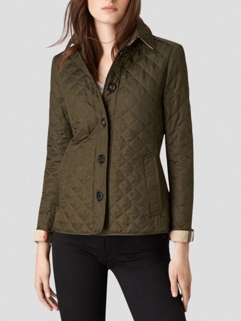 Veste d'automne beige Danoir Paris Jennifer en tissu léger, coupe élégante et confortable, idéale pour la saison automnale.
