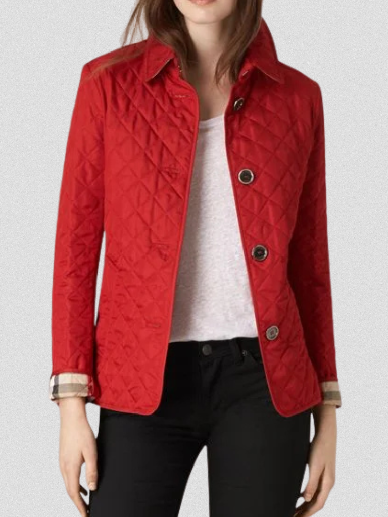Veste d'automne Danoir Paris Jennifer beige, coupe élégante, tissu chaud et confortable pour la saison automnale.