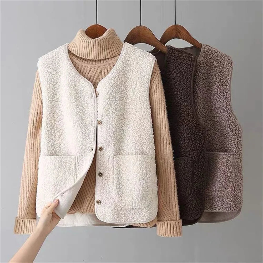 Cardigan classique beige Danoir Paris Laluna en laine douce, coupe polyvalente pour un style élégant et confortable.