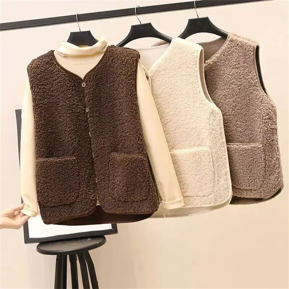 Cardigan classique beige Laluna de Danoir Paris, léger et polyvalent, porté sur un mannequin, vue de face.
