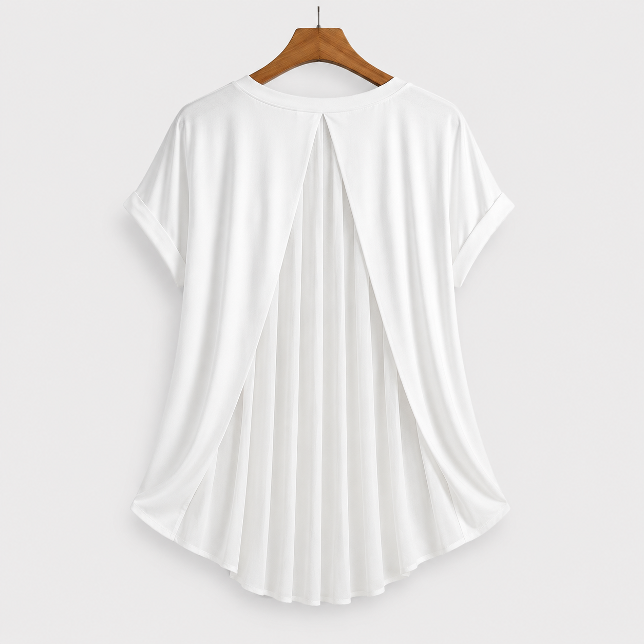T-shirt à manches courtes Danoir Paris, patchwork uni blanc, coton léger, style décontracté, vue de face.