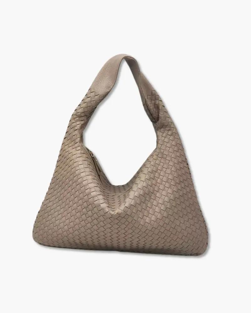 Sac à main noir Danoir Paris The London, en cuir élégant avec poignées et fermeture métallique visible.