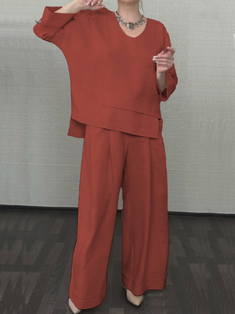 Ensemble décontracté en coton-lin blanc cassé Renaya de Danoir Paris, confortable et élégant pour un look casual.