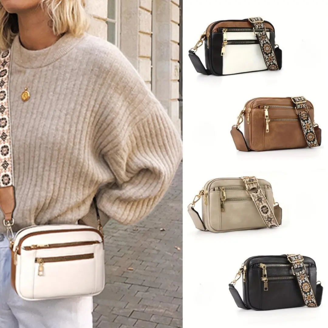 Sac à bandoulière blanc Danoir Paris Leila, sac à main chic en cuir avec bandoulière ajustable et design élégant.
