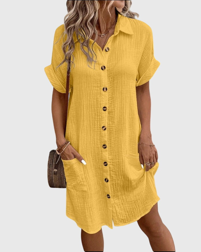 Robe confortable Caroline de Danoir Paris en tissu blanc, vue de face avec détails doux et casual.